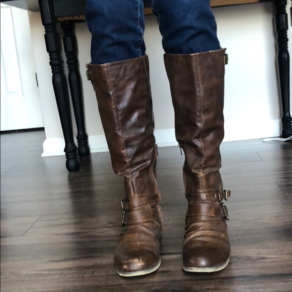 Tall brown boots